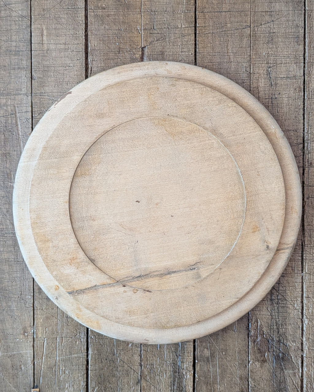 Antique Hand-Carved Wooden Breadboard "Spare Not"