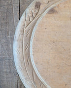 Antique Hand-Carved Wooden Breadboard "Spare Not"