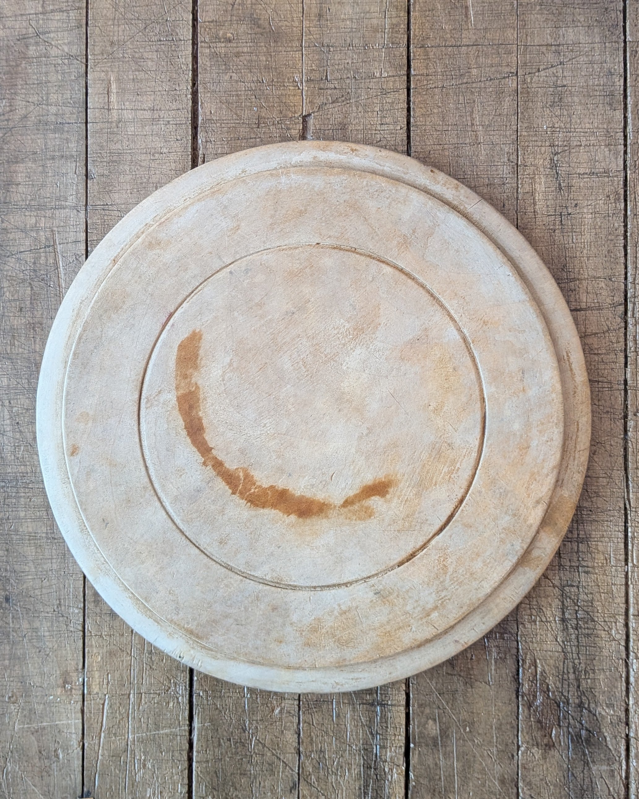 Antique Hand-Carved Wooden Breadboard Simple Wheat