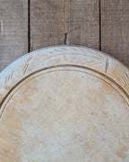 Antique Hand-Carved Wooden Breadboard Simple Wheat