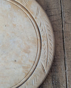 Antique Hand-Carved Wooden Breadboard Simple Wheat