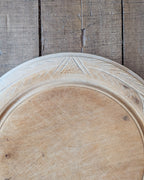 Antique Hand-Carved Wooden Breadboard Wheat & Triangle