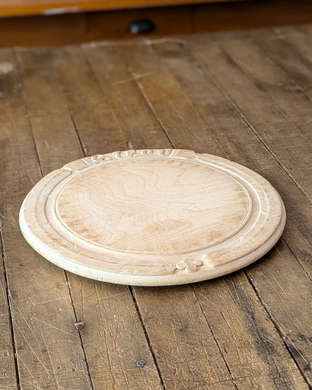 Antique Carved Wooden Breadboard "Bread"