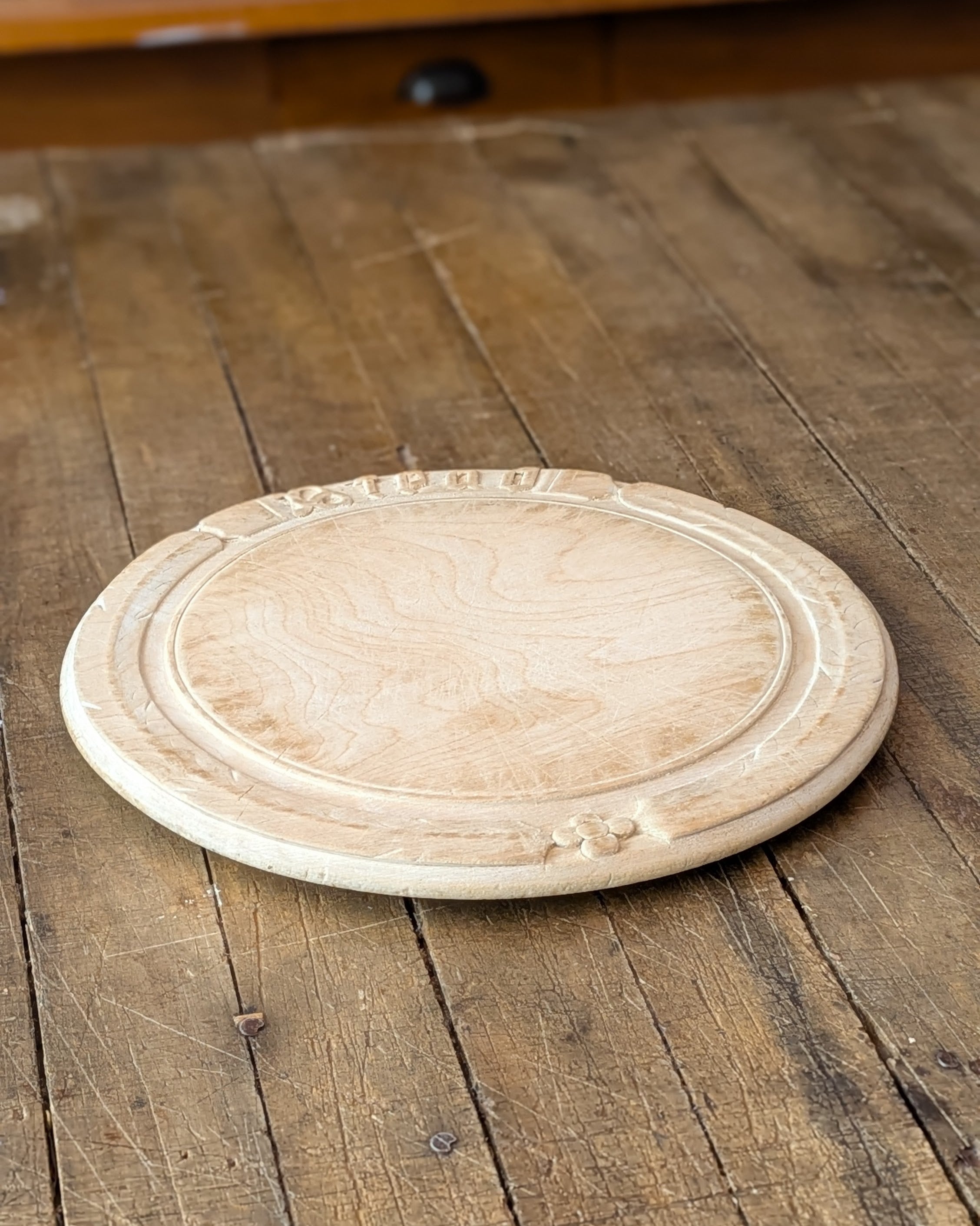 Antique Carved Wooden Breadboard "Bread"