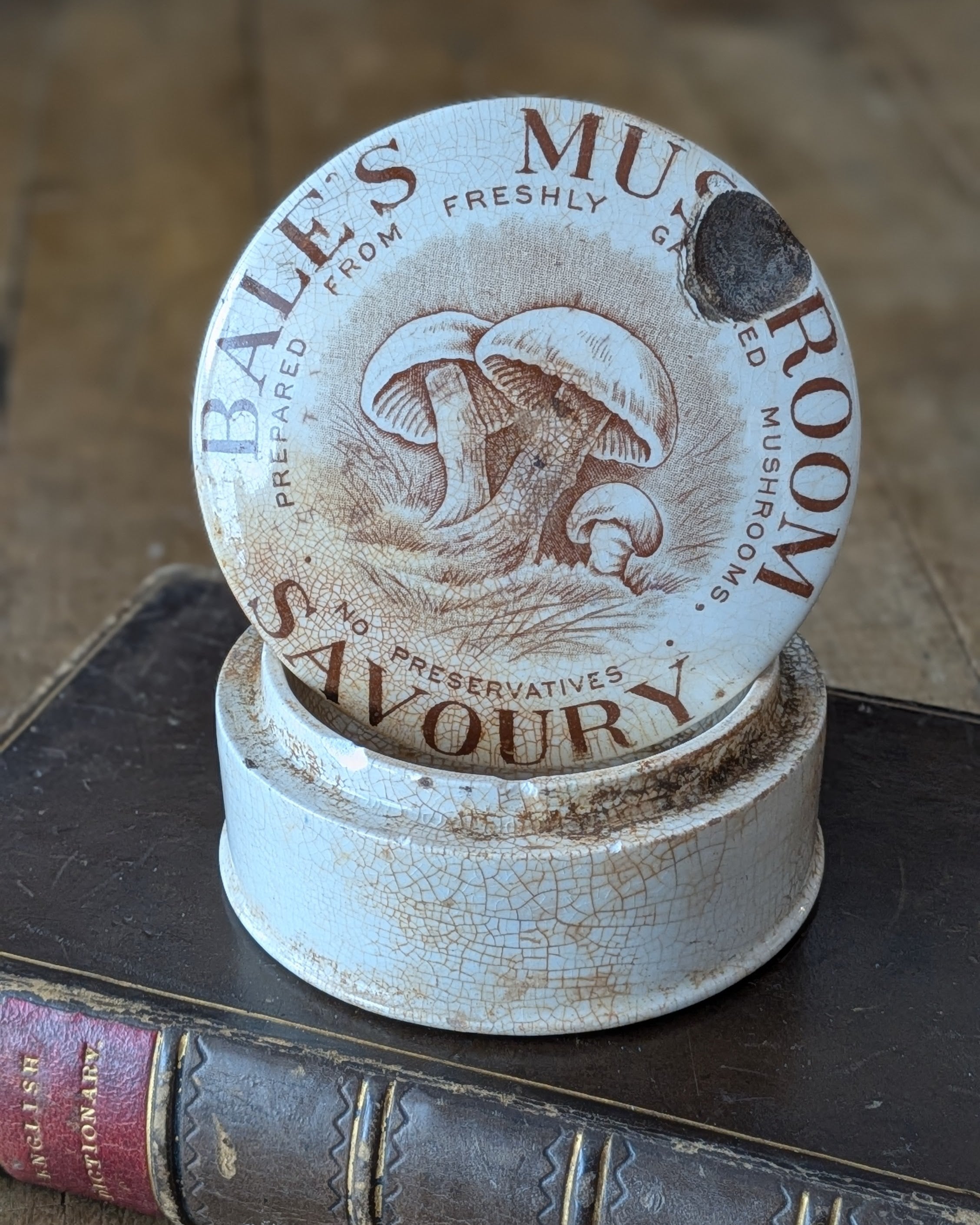 Bale's Mushroom Savoury Lidded Advertising Pot