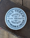 Boot's Cash Chemists Sheffield, Nottingham, & Lincoln Cold Cream Lidded Pot