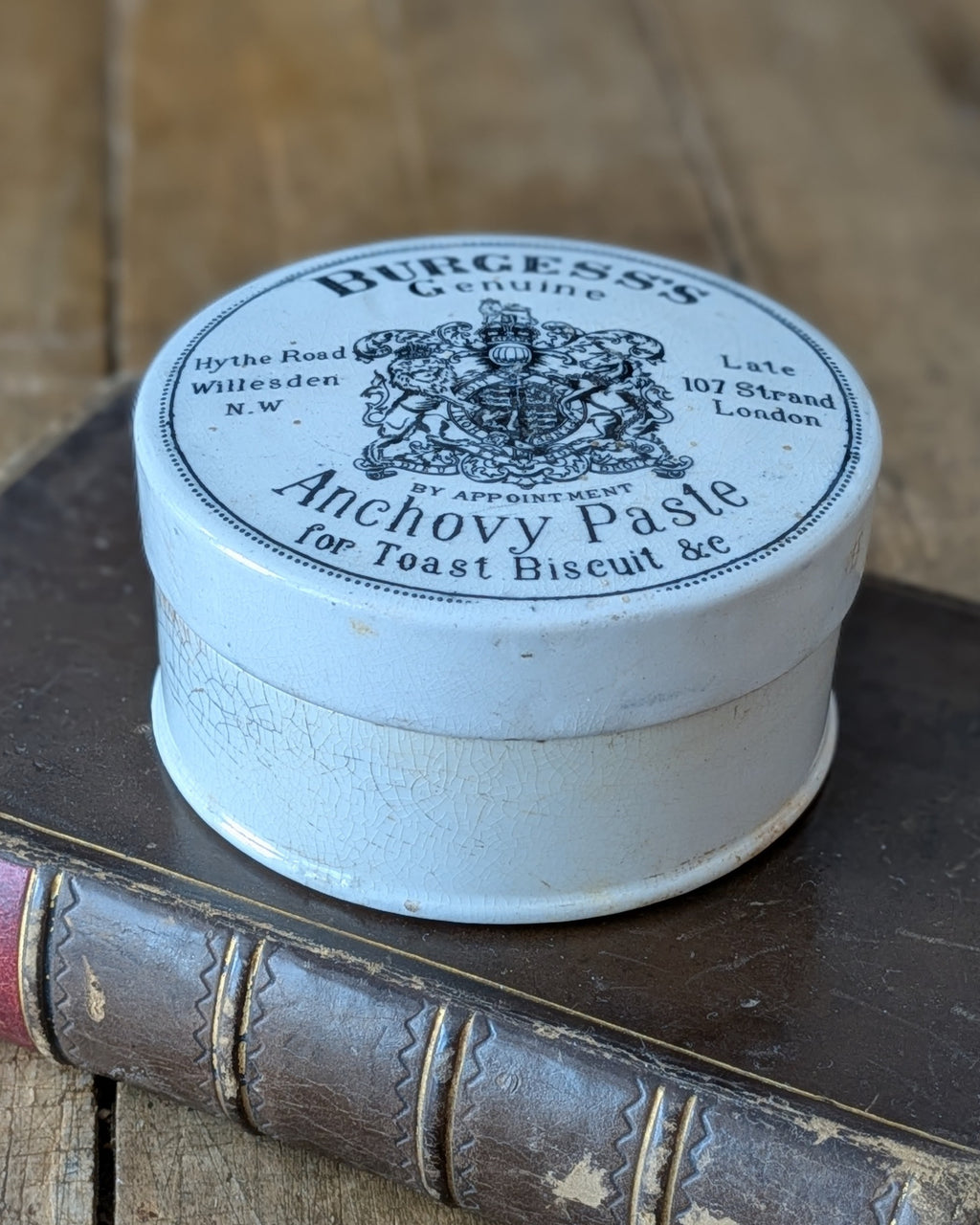 Burgess's Anchovy Paste Lidded Advertising Pot