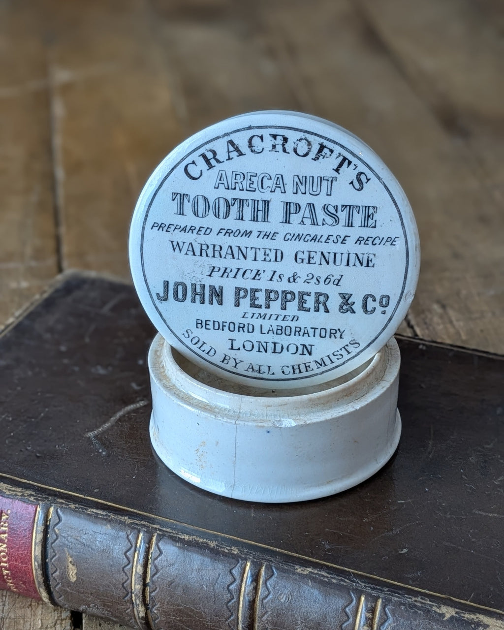 Cracroft's Areca Nut Tooth Paste Lidded Advertising Pot