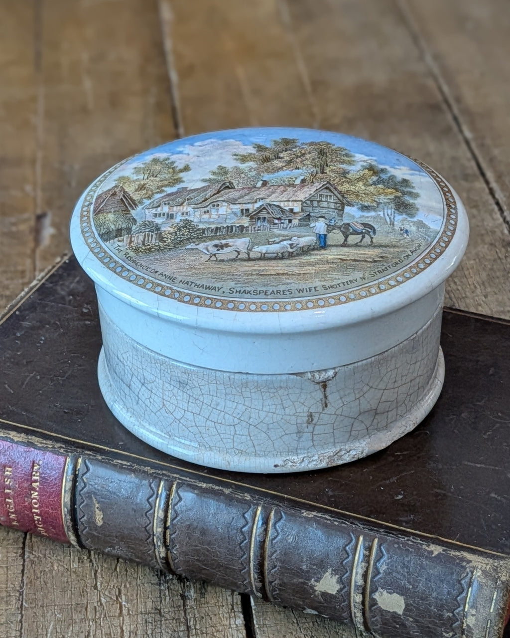 Prattware Lidded Pot-The Residence of Anne Hathway, Shakespeare's Wife