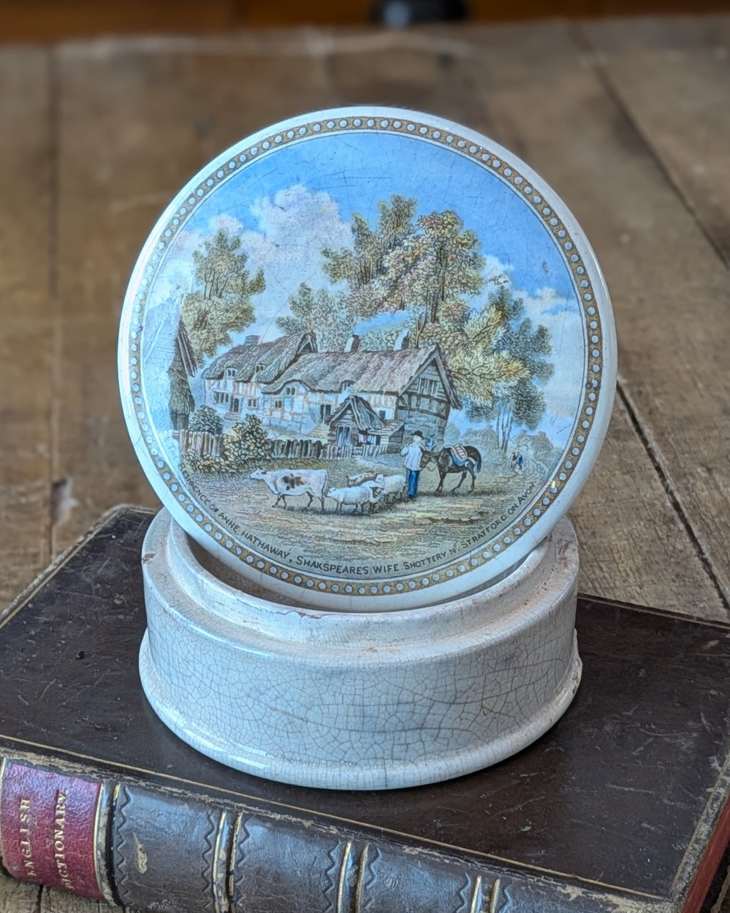 Prattware Lidded Pot-The Residence of Anne Hathway, Shakespeare's Wife