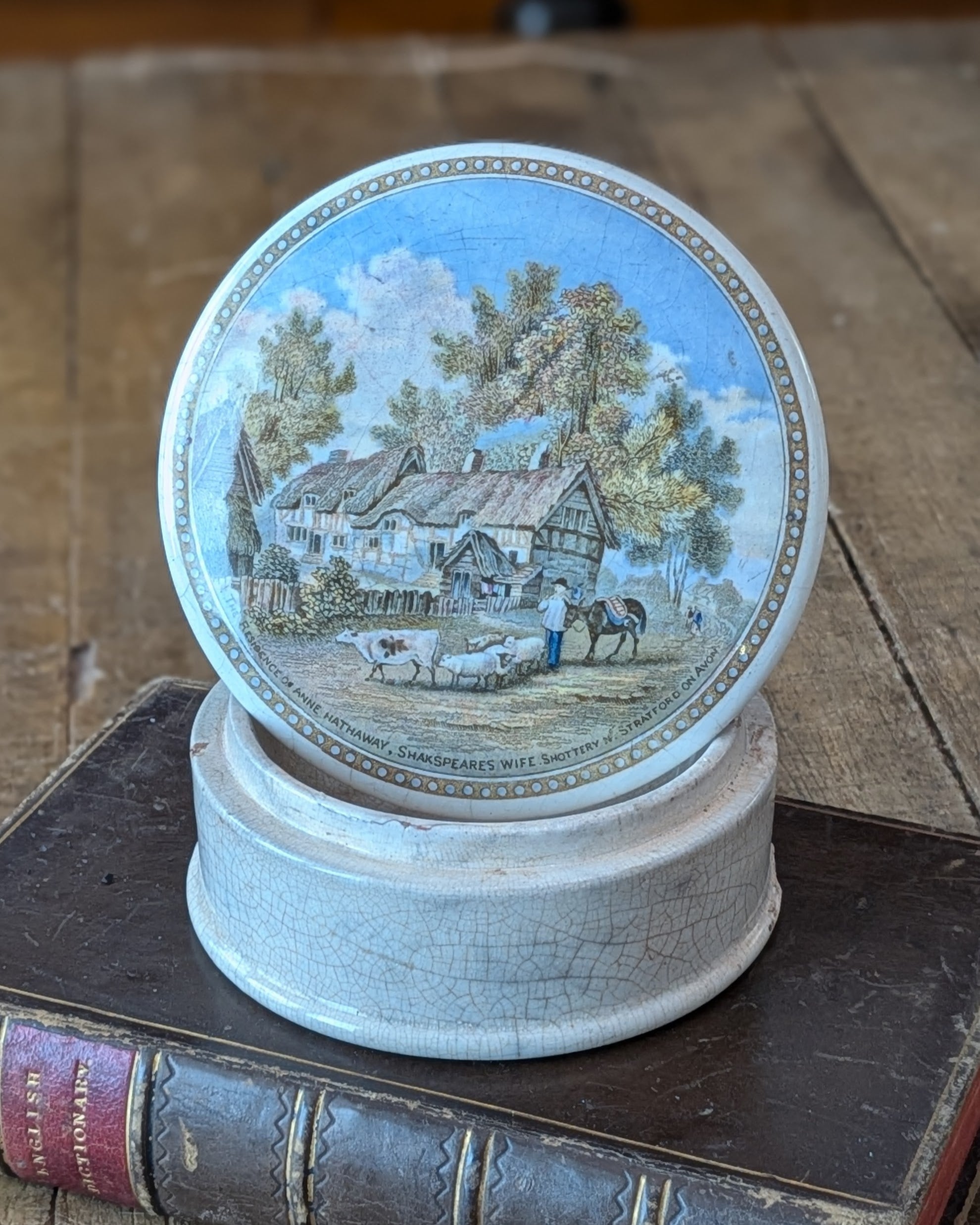 Prattware Lidded Pot-The Residence of Anne Hathway, Shakespeare's Wife