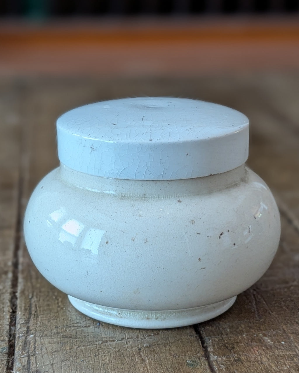 Antique Erasmic Shaving Cream Lidded Pot