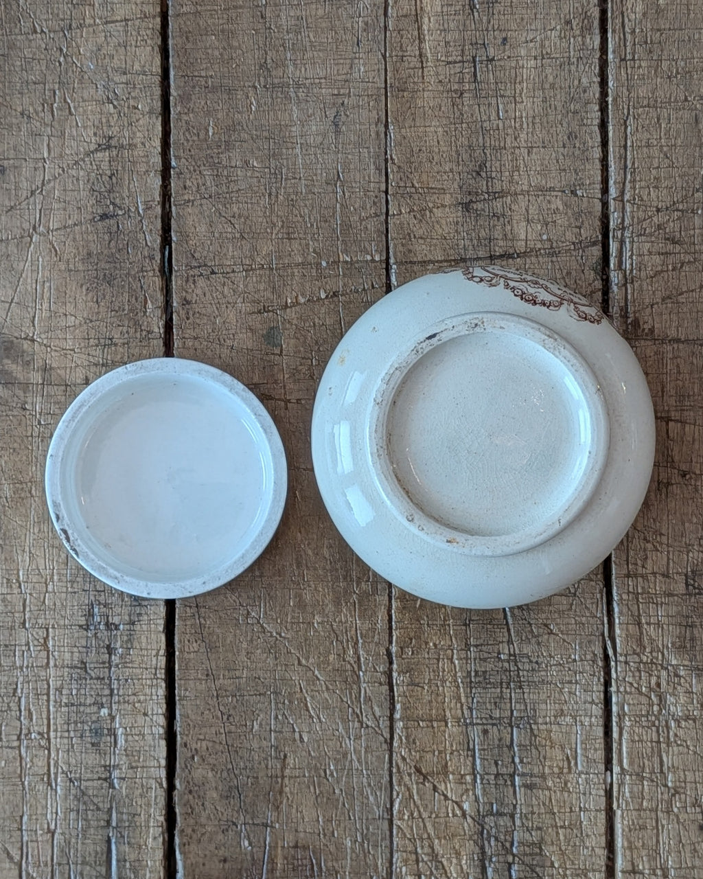 Antique Erasmic Shaving Cream Lidded Pot