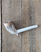 Victorian White Clay Pipe c1900 with Harps & Leaves