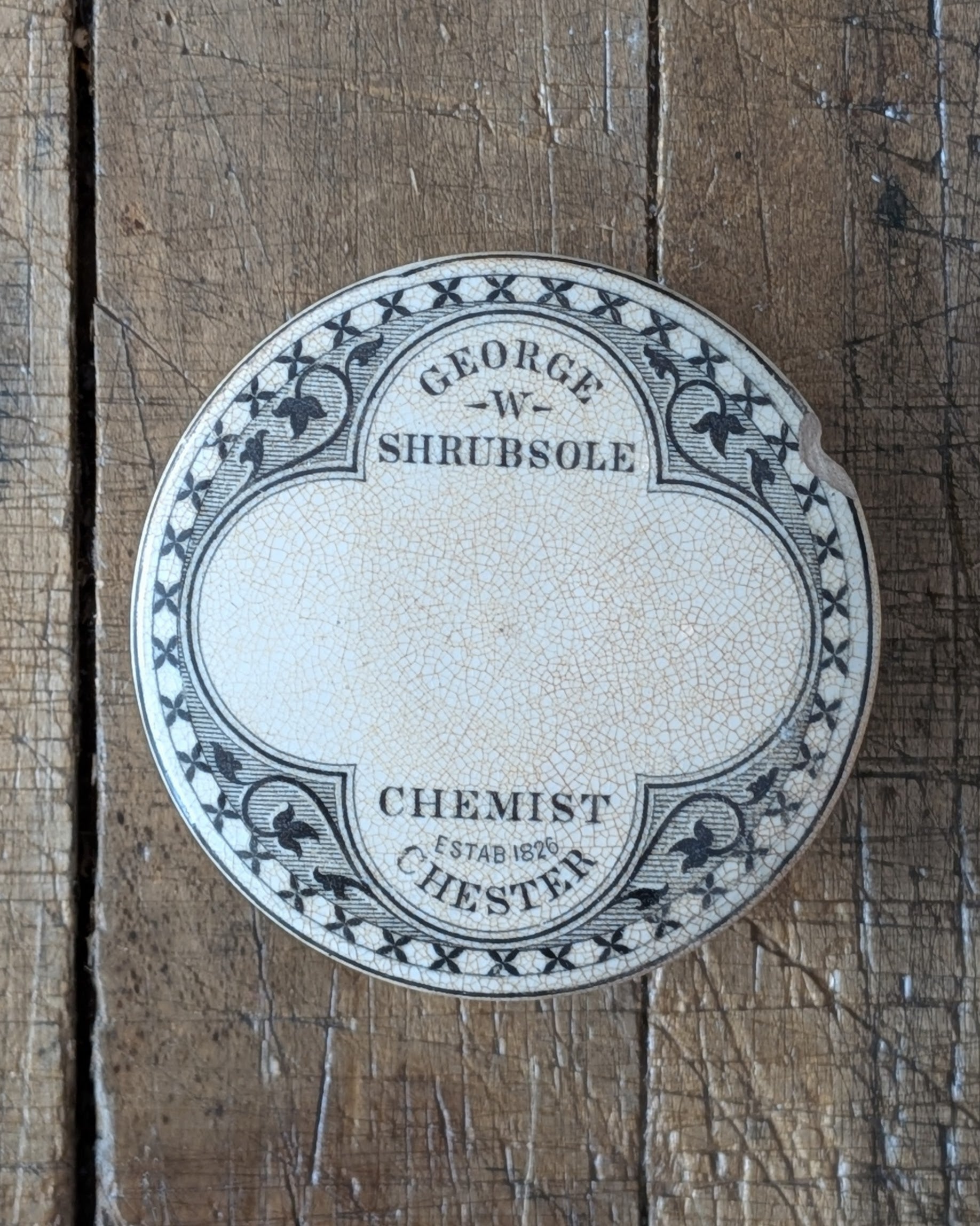 George W Shrubsole Ironstone Lidded Chemist Pot