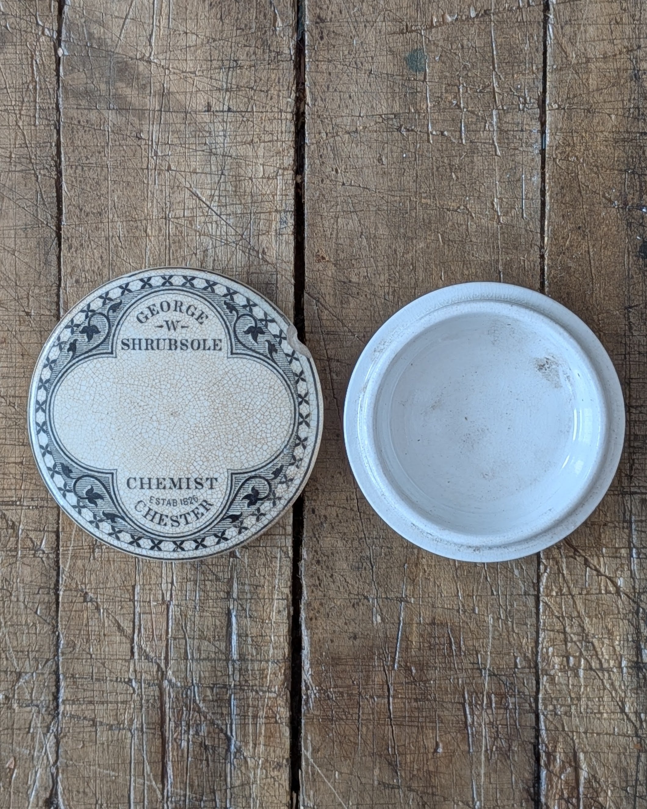 George W Shrubsole Ironstone Lidded Chemist Pot