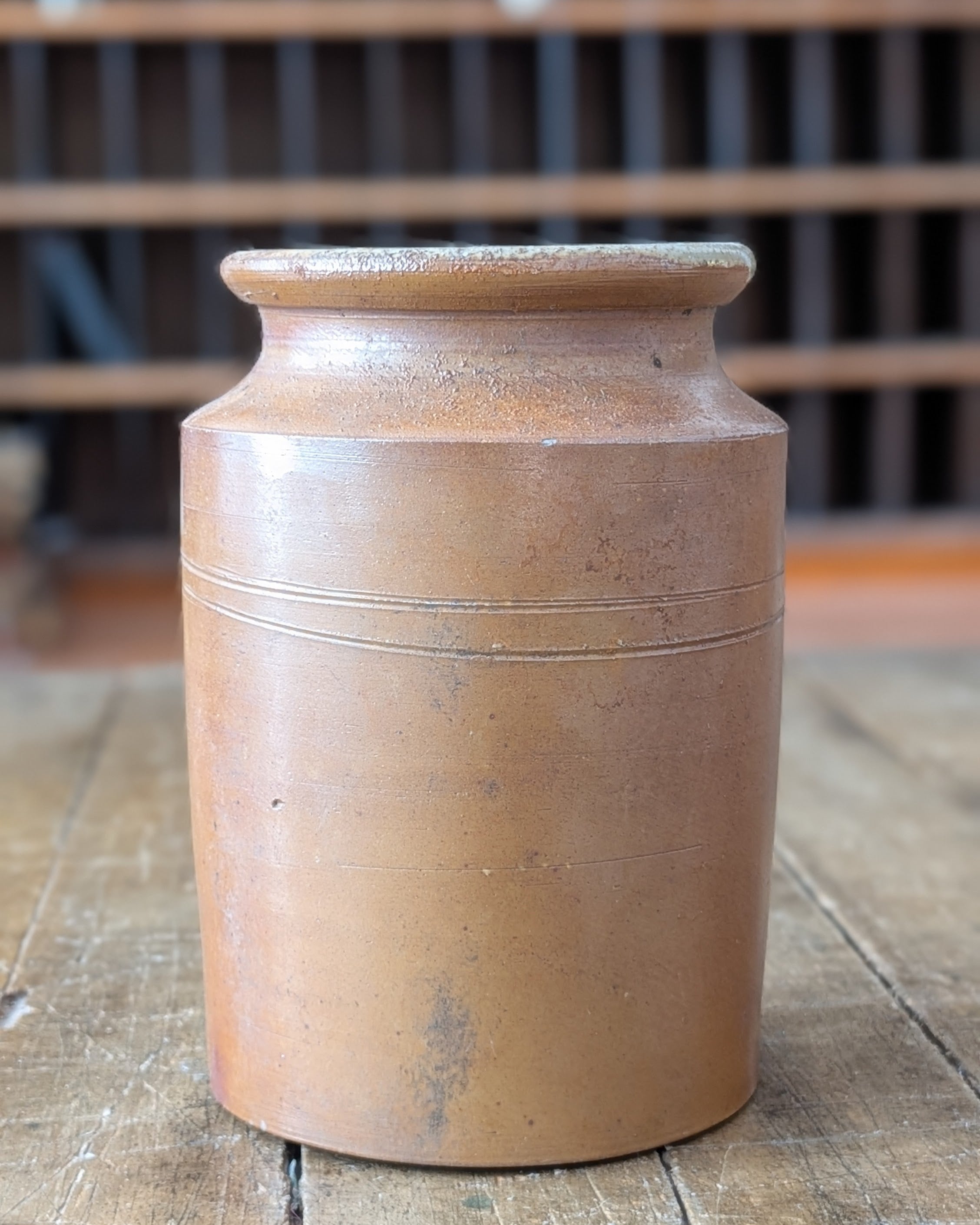 Antique Salt-Glazed Stoneware Storage Jar