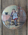 English Prattware Lidded Pot "The Times" c1860-1870