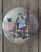 English Prattware Lidded Pot "The Times" c1860-1870