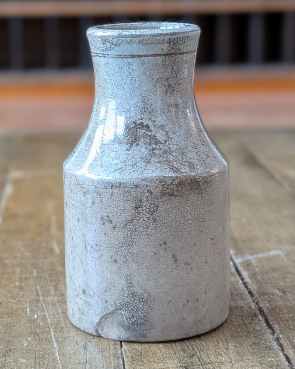 Very Stained & Crazed French Mustard Pot