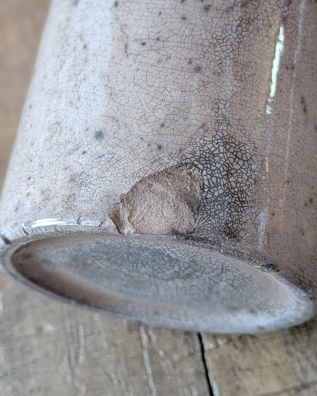 Very Stained & Crazed French Mustard Pot