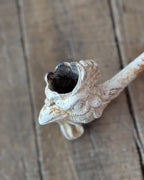 Victorian White Clay Cockerel Head Pipe
