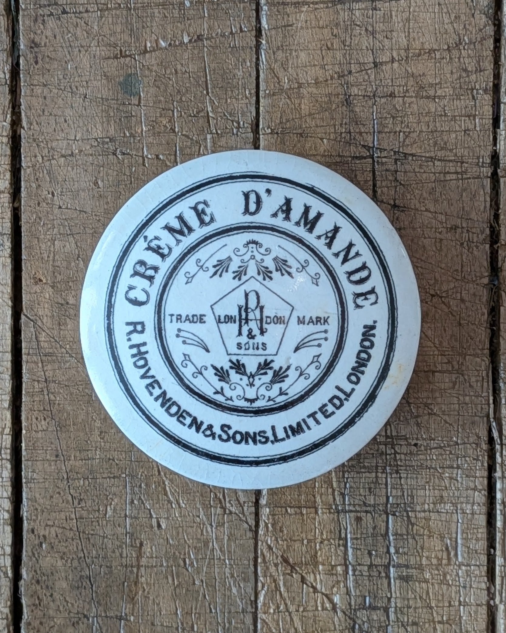 R. Hovenden & Sons Creme D'Amande Lidded Pot