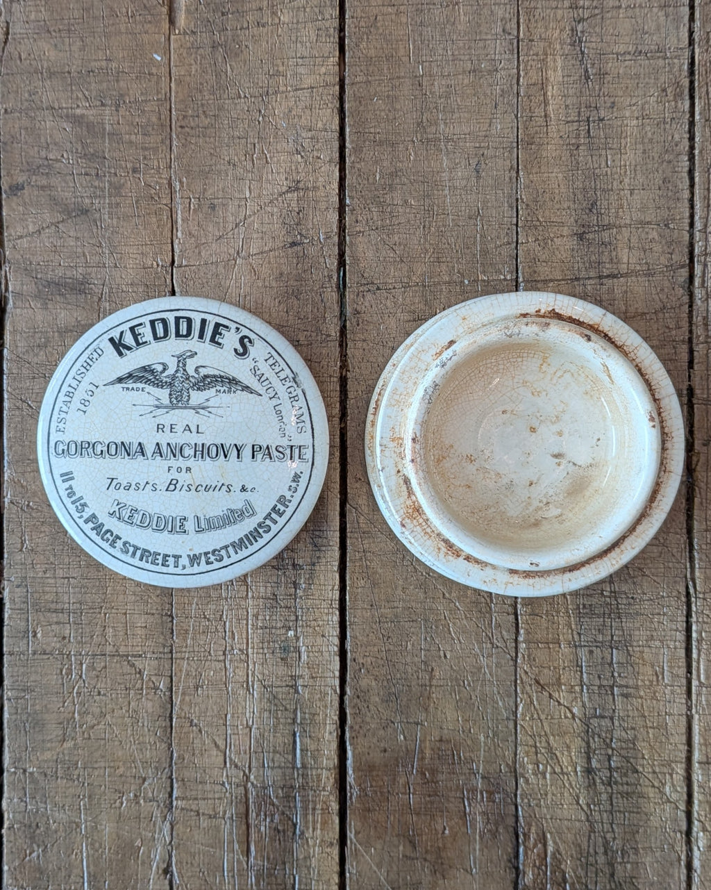 Keddie's Gorgona Anchovy Paste Lidded Advertising Pot