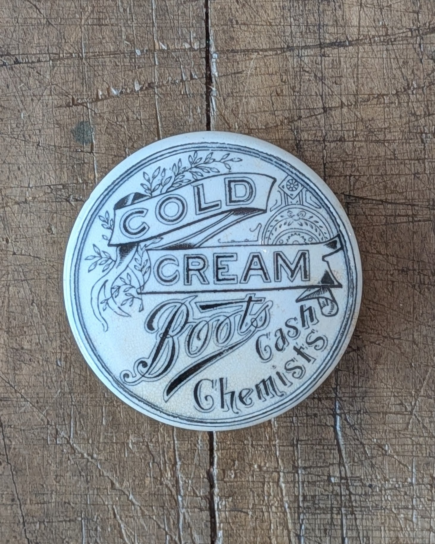 Boots Cash Chemists Cold Cream Lidded Advertising Pot
