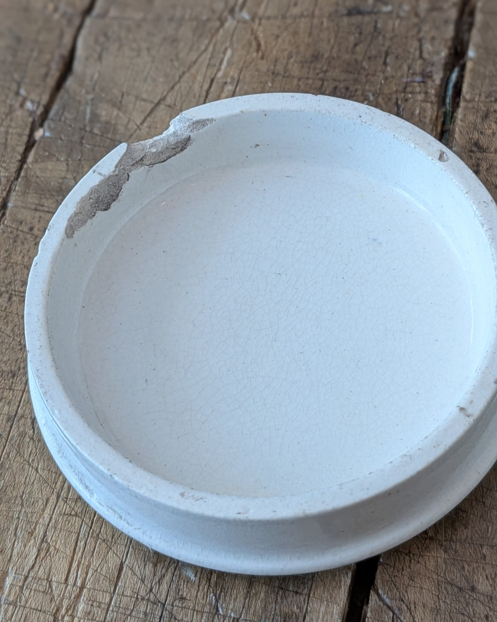 Antique English Ironstone Cold Cream Lidded Pot
