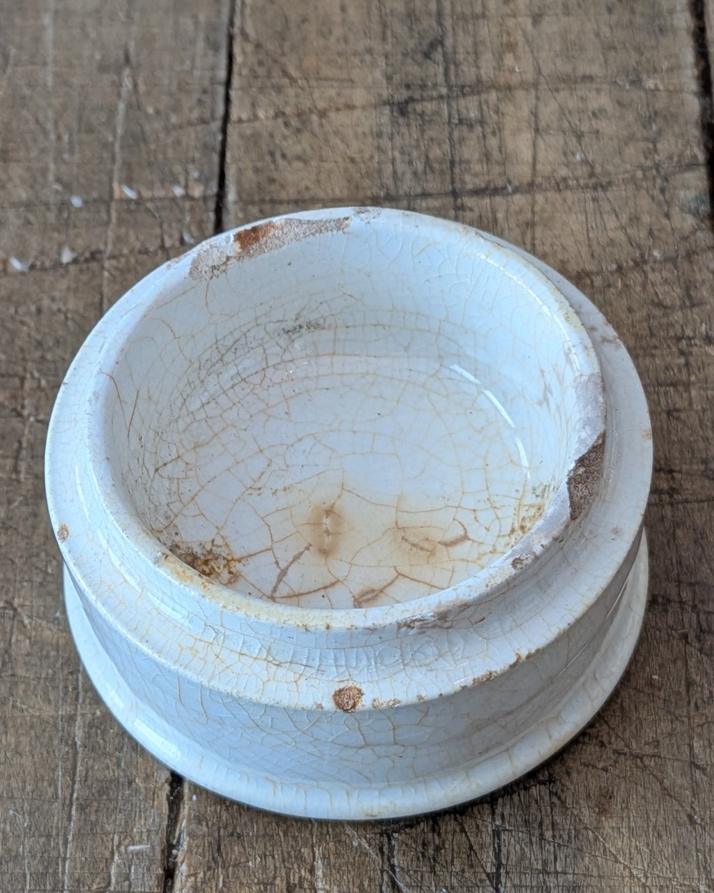 Antique English Ironstone Cold Cream Lidded Pot