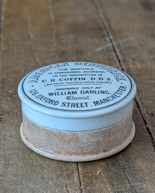 American Dentifrice Ironstone Lidded Toothpaste Pot