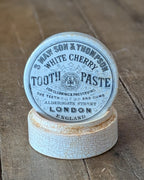 Victorian S. Maw, Son & Thompson White Cherry Tooth Paste Lidded Pot