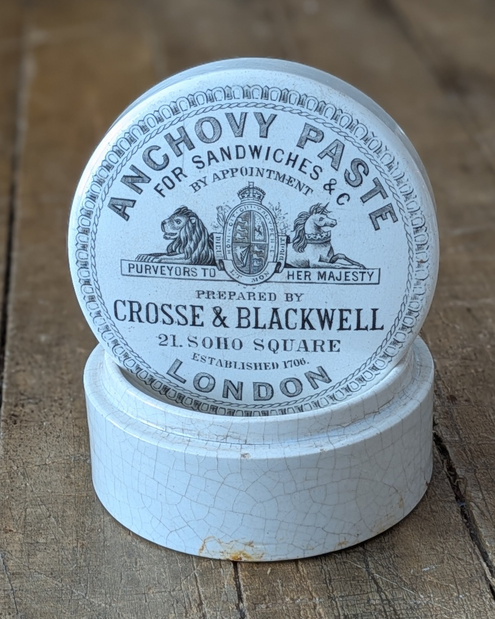 Crosse & Blackwell Anchovy Paste Advertising Lidded Pot