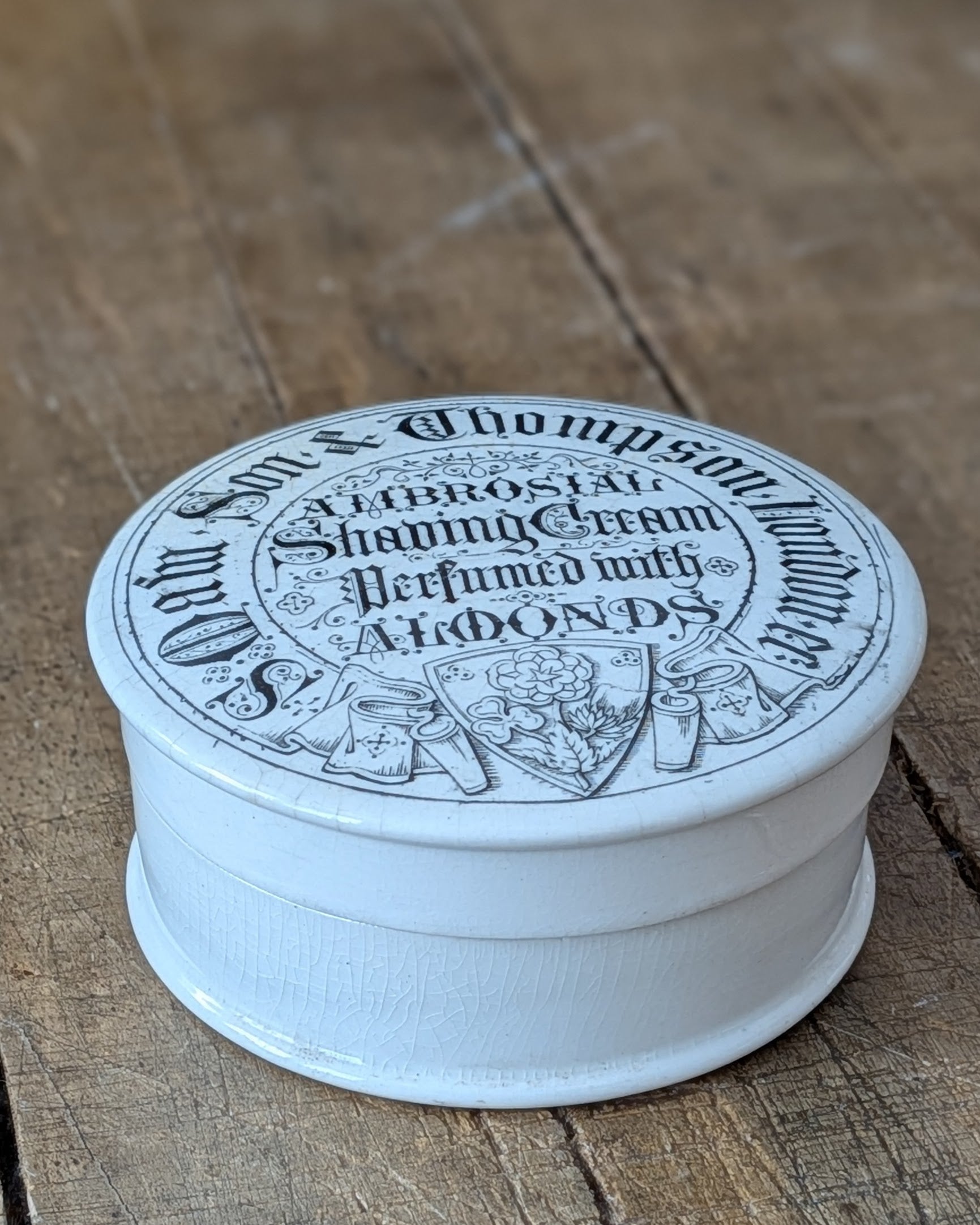 S. Maw, Son & Thompson Ambrosial Shaving Cream Lidded Pot