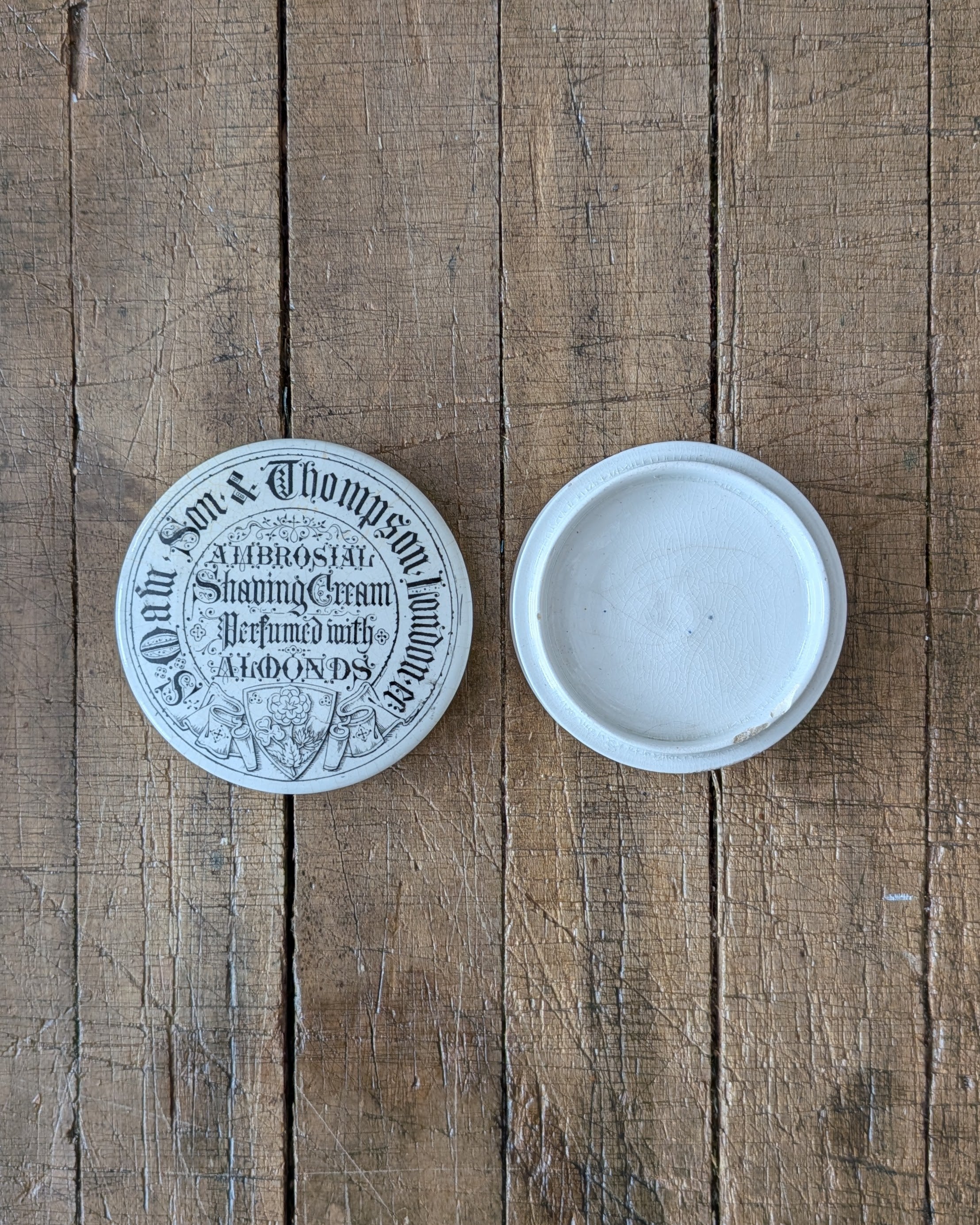 S. Maw, Son & Thompson Ambrosial Shaving Cream Lidded Pot