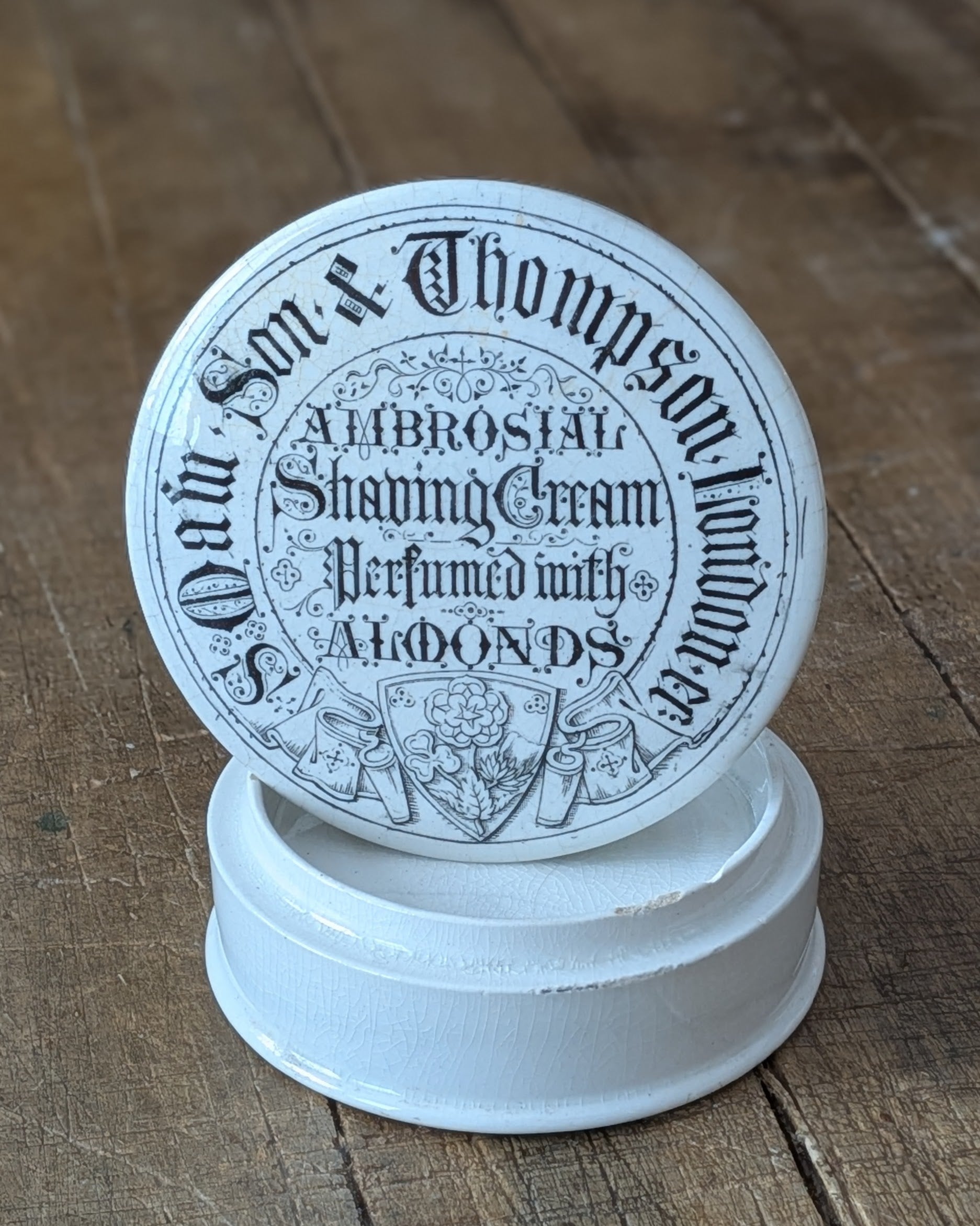 S. Maw, Son & Thompson Ambrosial Shaving Cream Lidded Pot