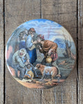 c1870 Prattware Lidded Pot 'Lend A Bite'