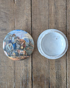 c1870 Prattware Lidded Pot 'Lend A Bite'
