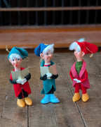 Set of 3 Vintage Caroler Ornaments