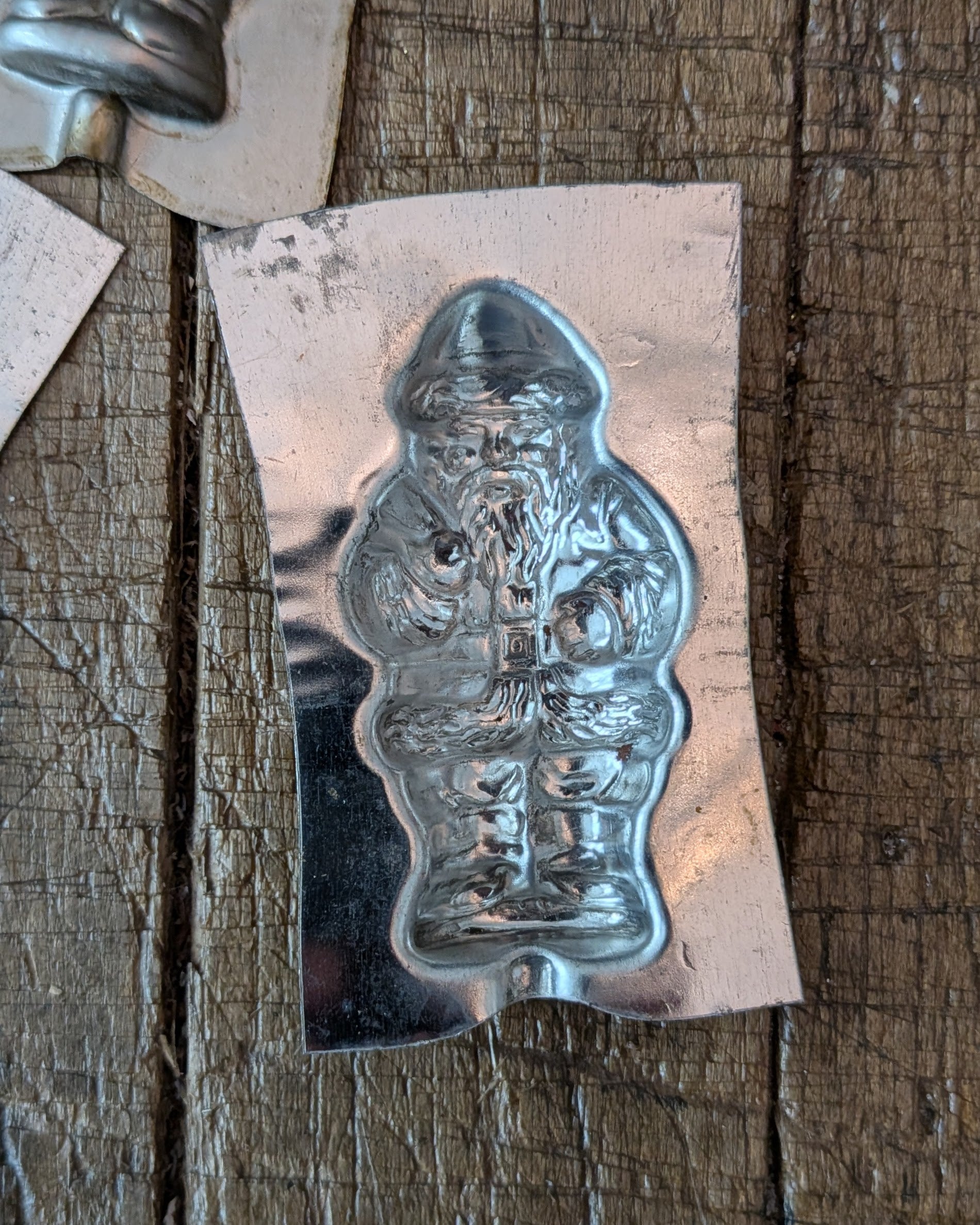 Small Vintage Metal Santa Chocolate Mold