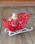 Vintage Plastic Sleigh with Santa Figure