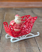 Vintage Plastic Sleigh with Santa Figure