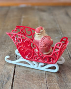 Vintage Plastic Sleigh with Santa Figure