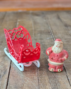Vintage Plastic Sleigh with Santa Figure