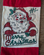Vintage Knit Stocking with Santa & Merry Christmas