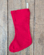 Small Vintage Felt Stocking with Girl Climbing Stairs