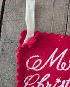 Small Vintage Felt Stocking with Girl Climbing Stairs