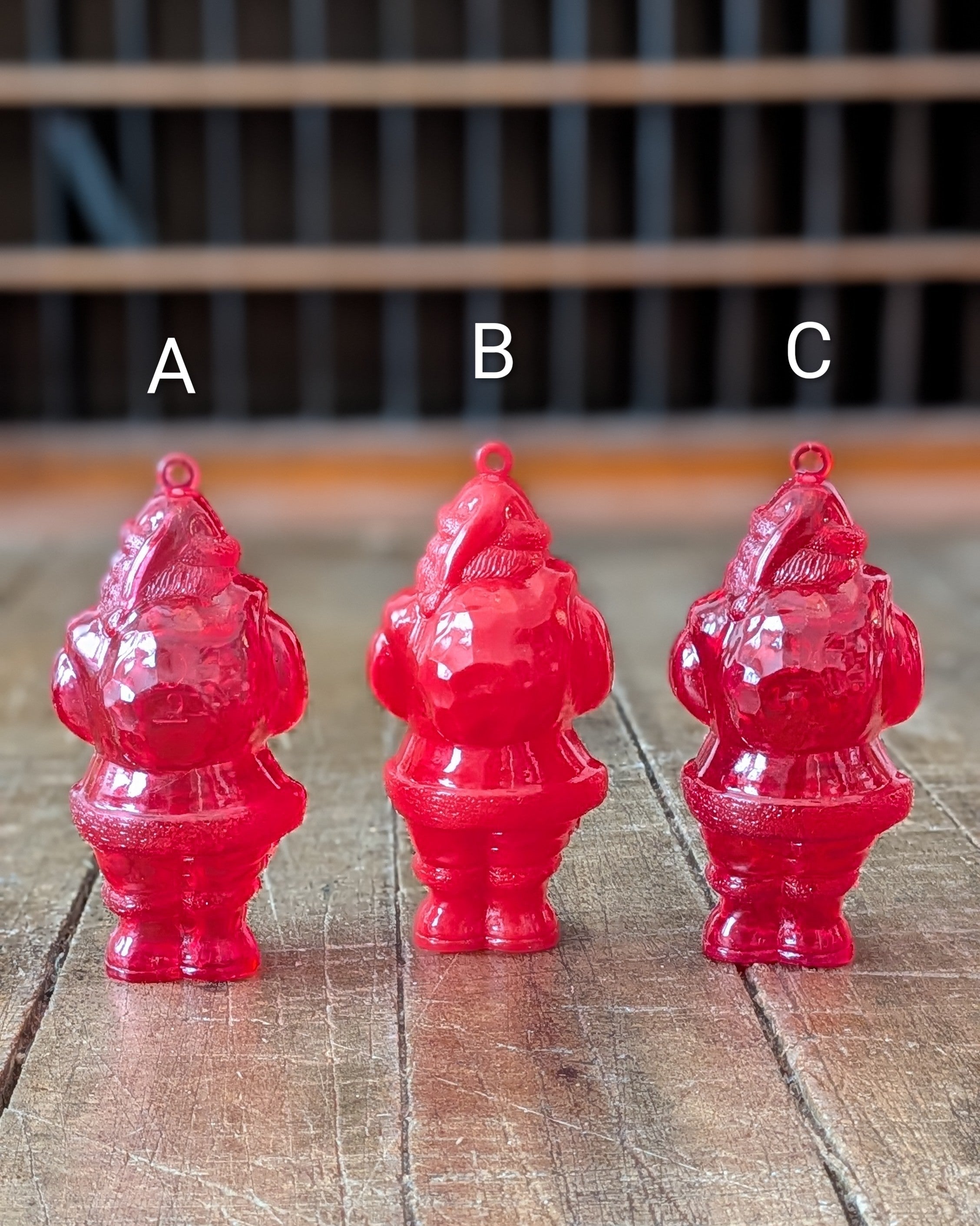 CHOICE of 3 Vintage Plastic Santa Candy Containers/Ornaments