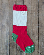 Vintage Knit Stocking with Santa & Merry Christmas